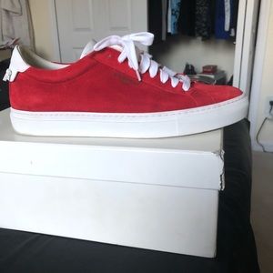 Mens Givenchy urban knot low casual sneakers red suede size 43